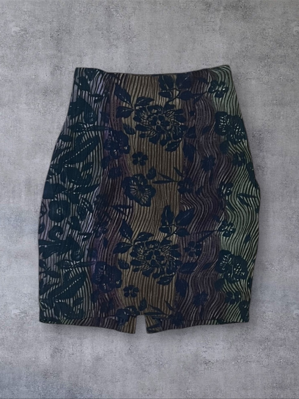 Vintage 80s / 90s Carole Little Hibiscus Pattern Sz 2 Mini Skirt